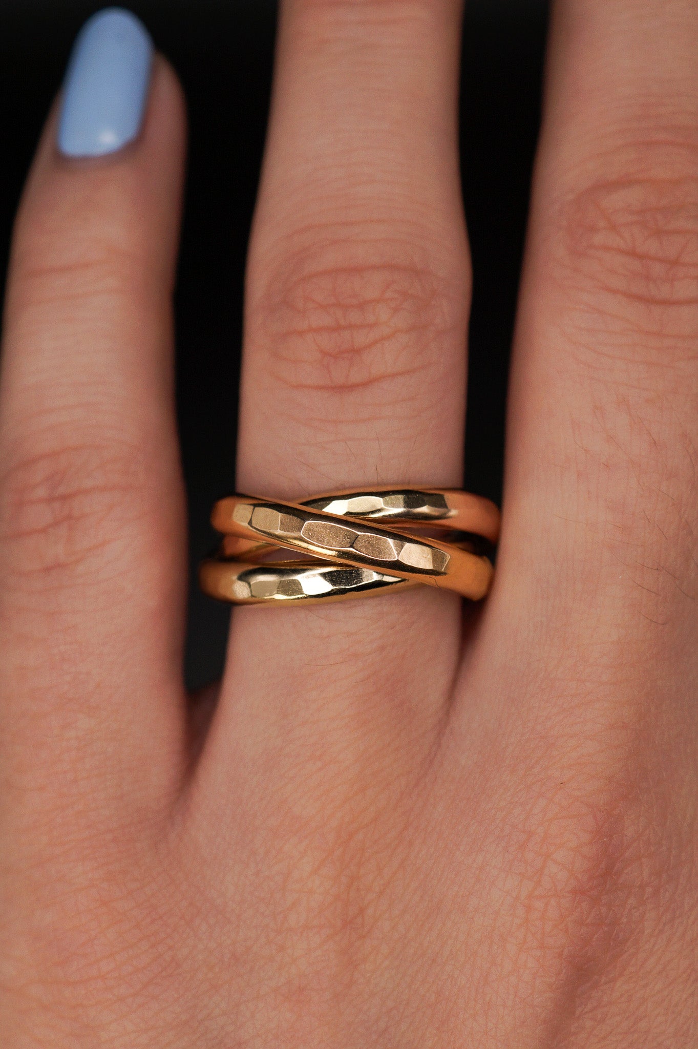 Chunky Interlocking Ring, 14K Gold Fill