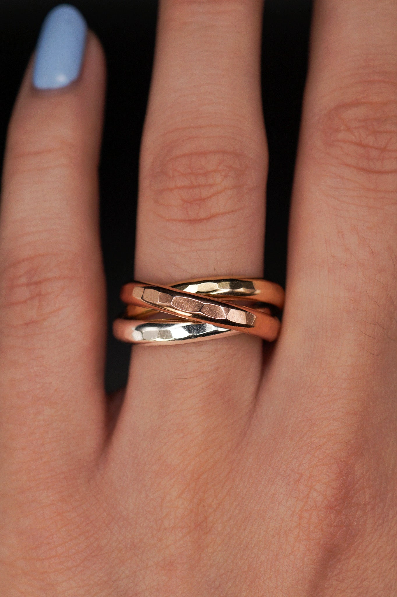 Chunky Interlocking Ring, Mixed Metals