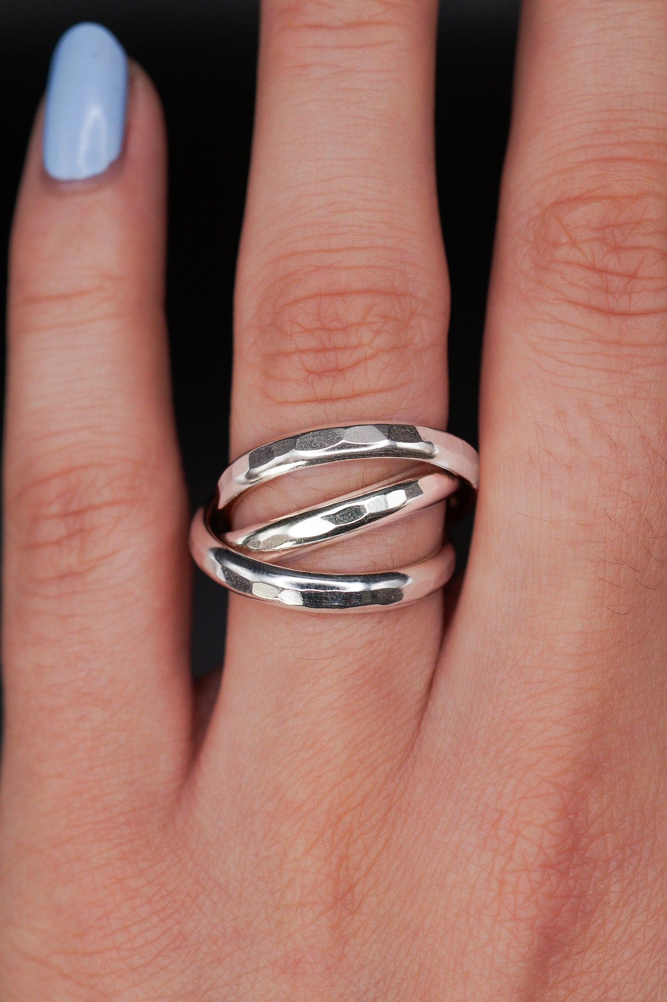 Chunky Interlocking Ring, Sterling Silver