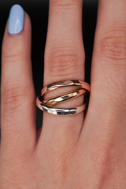 Chunky Interlocking Ring, Mixed Metals