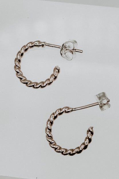 Chunky Twist Hoops in 14K Gold Fill, Rose Gold Fill or Sterling Silver