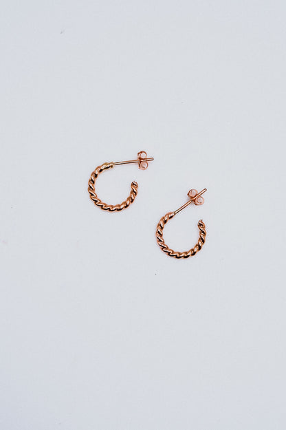 Chunky Twist Hoops in 14K Gold Fill, Rose Gold Fill or Sterling Silver