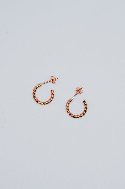 Chunky Twist Hoops in 14K Gold Fill, Rose Gold Fill or Sterling Silver