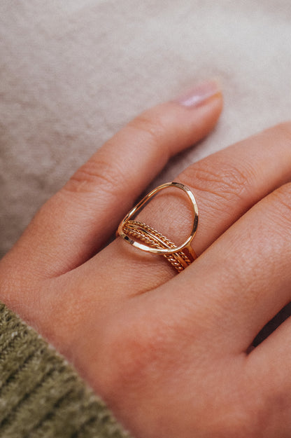 Circle Set of 4 Stacking Rings, Gold Fill, Rose Gold Fill or Sterling Silver