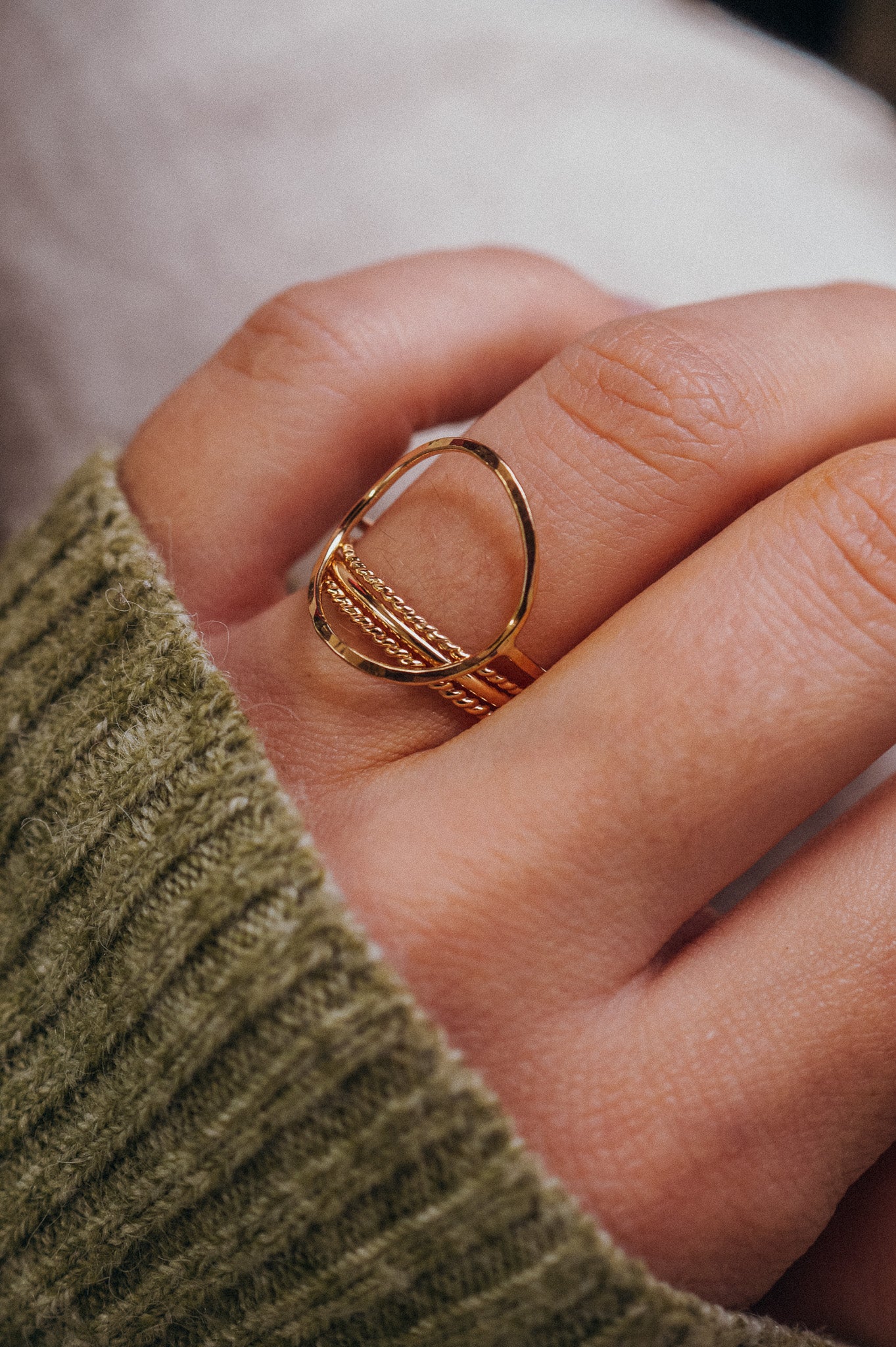 Circle Set of 4 Stacking Rings, Gold Fill, Rose Gold Fill or Sterling Silver