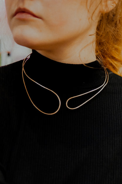 Wave Collar Necklace, Gold Fill, Rose Gold Fill, or Sterling Silver