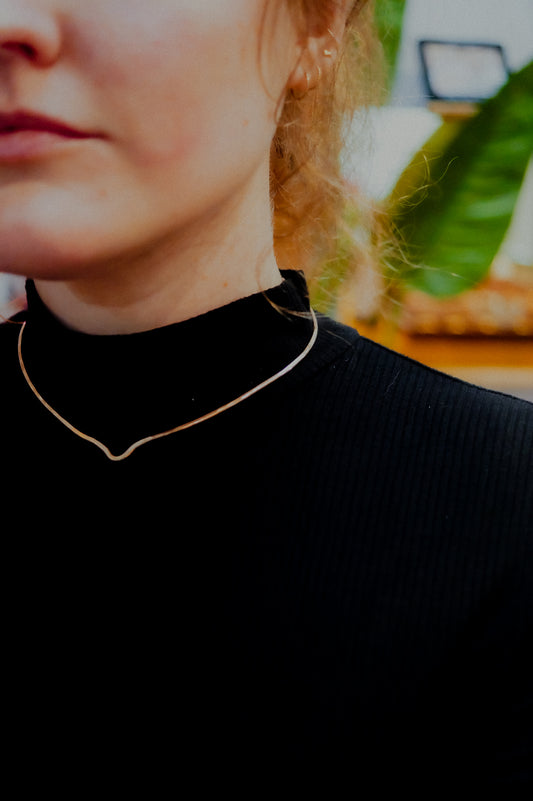 Teardrop Collar Necklace, Gold Fill, Rose Gold Fill, or Sterling Silver