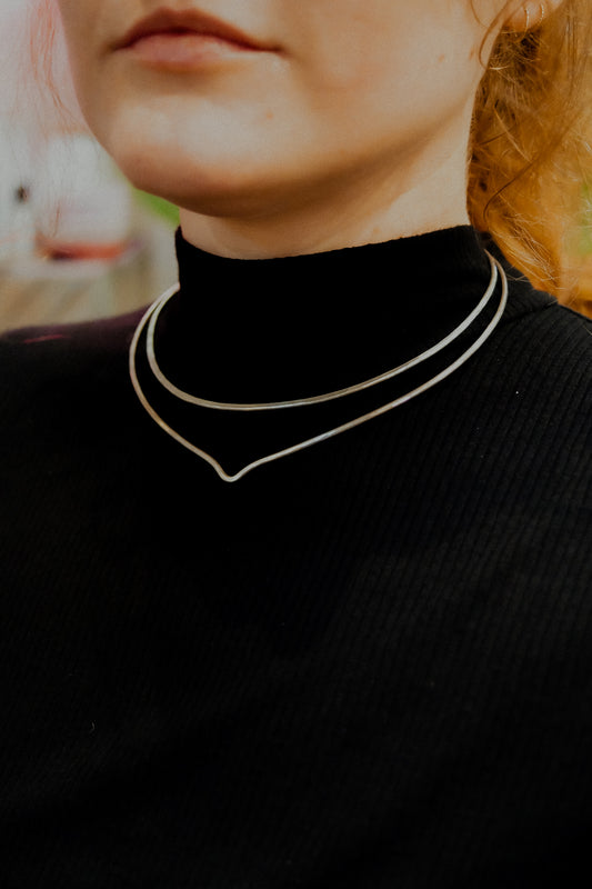 Teardrop Collar Necklace, Gold Fill, Rose Gold Fill, or Sterling Silver