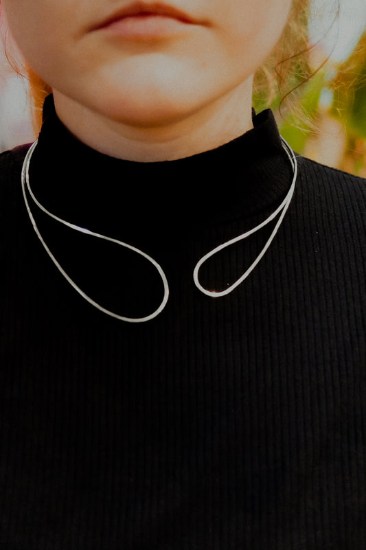 Wave Collar Necklace, Gold Fill, Rose Gold Fill, or Sterling Silver