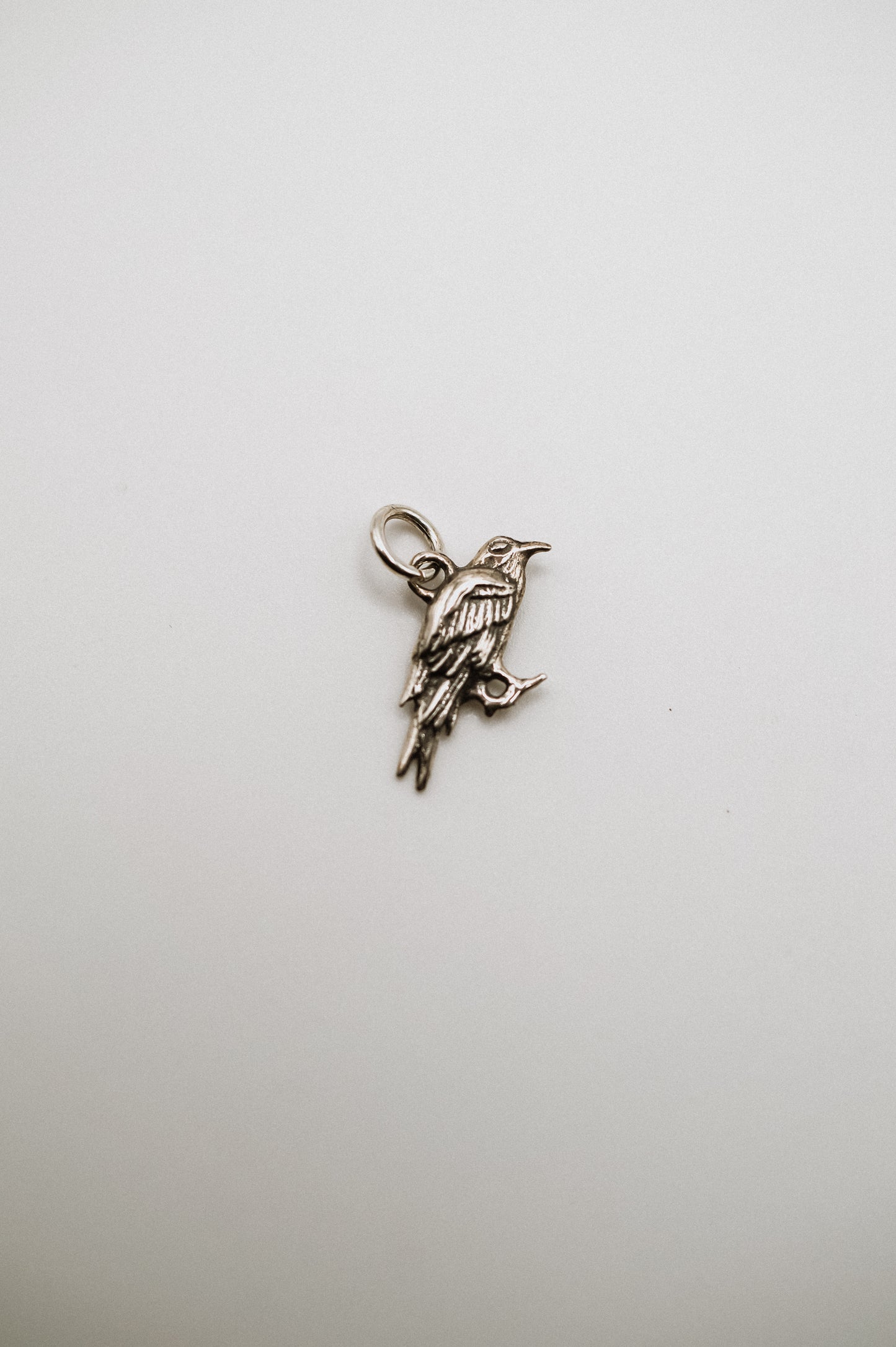 Crow Charm, Sterling Silver