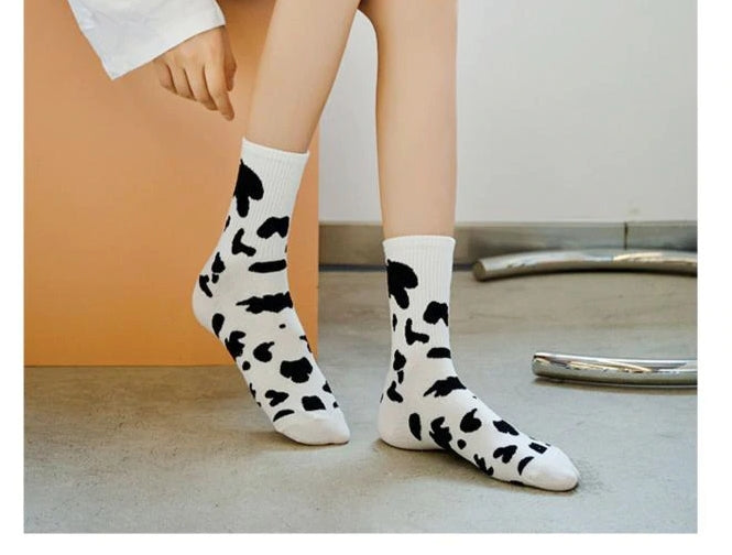 Cow Print Ankle Socks