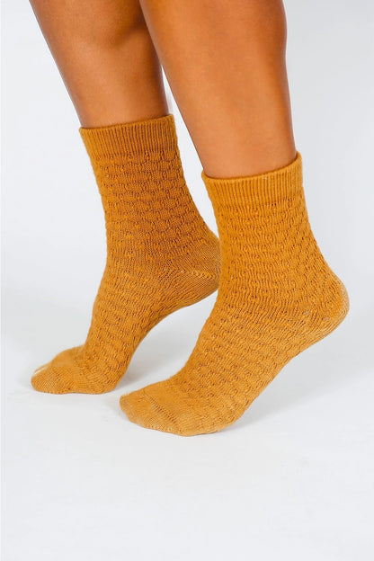 Rust Knit Ankle Socks