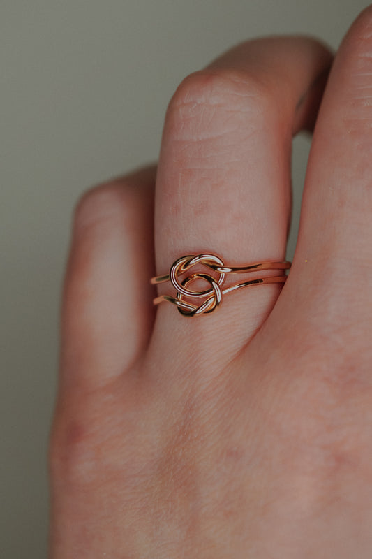 Double Knot Ring, 14K Rose Gold Fill