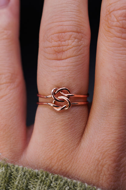 Double Knot Ring, 14K Rose Gold Fill