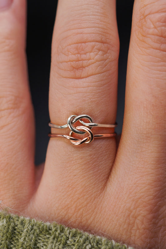 Double Knot Ring, Mixed Metal