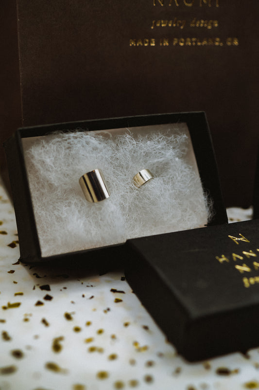 Double Shield Ear Cuff Set of 2, Sterling Silver
