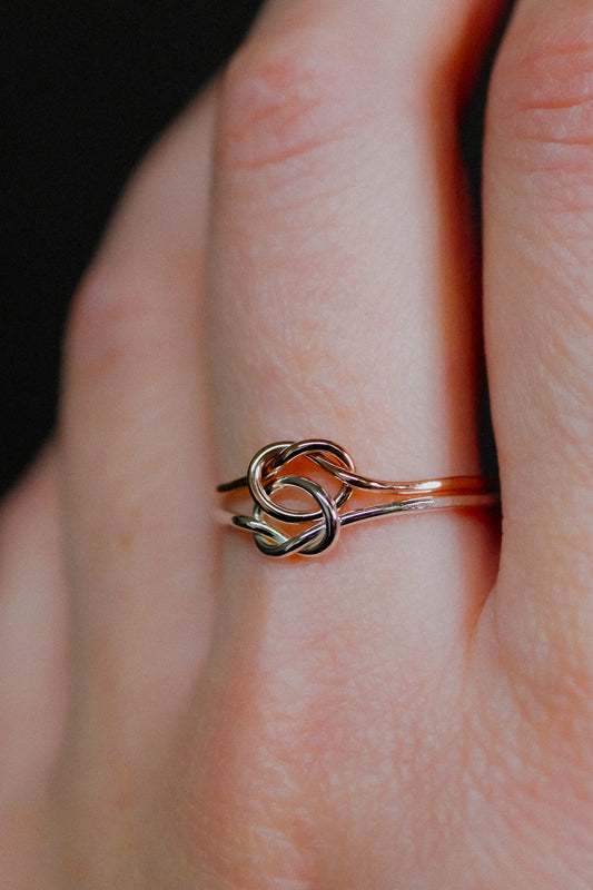 Double Knot Ring, Mixed Metal