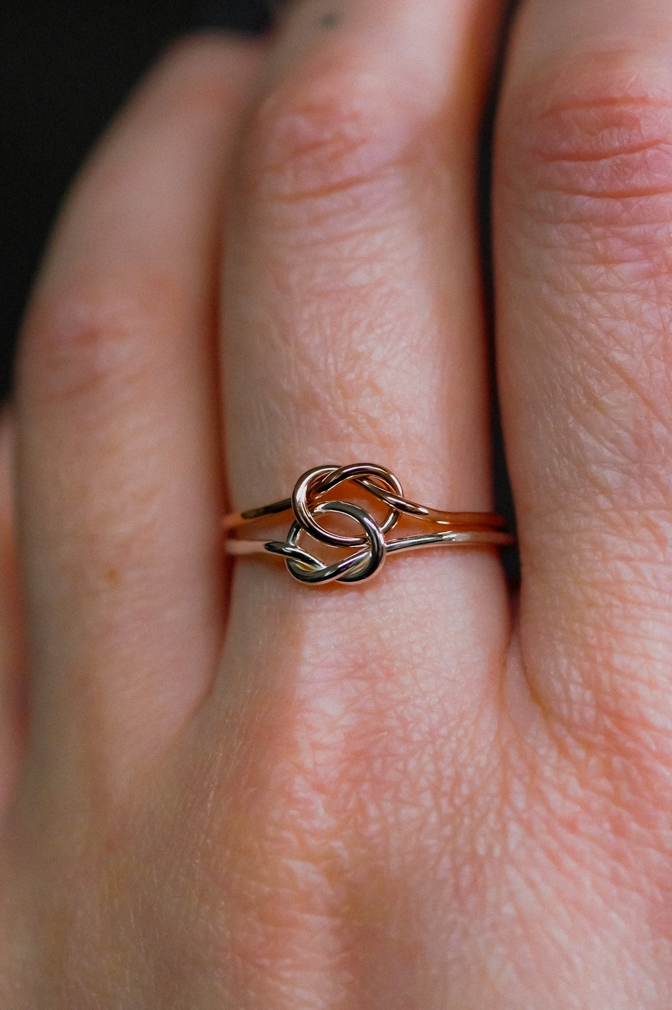 Double Knot Ring, Mixed Metal