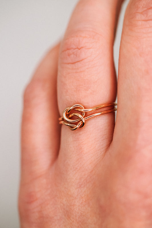 Double Knot Ring, 14K Rose Gold Fill