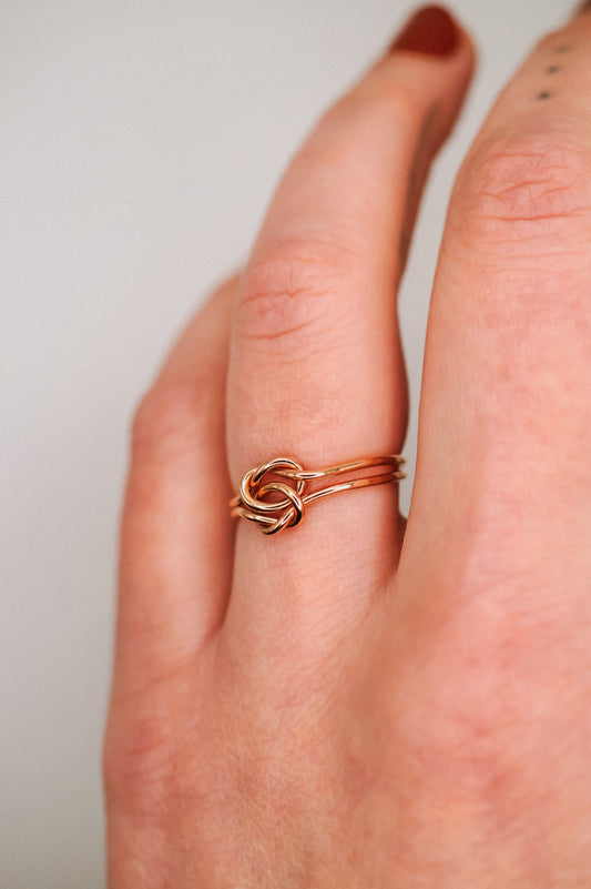 Double Knot Ring, 14K Rose Gold Fill