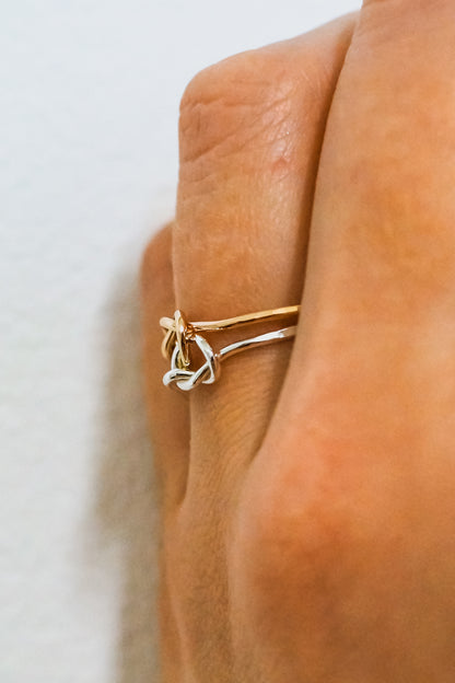 Double Knot Ring, Mixed Metal