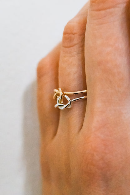 Double Knot Ring, Mixed Metal