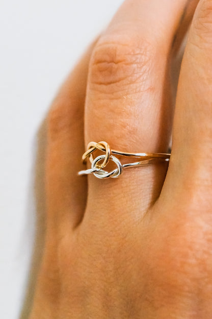 Double Knot Ring, Mixed Metal