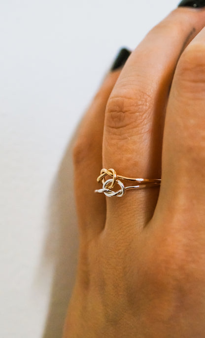 Double Knot Ring, Mixed Metal