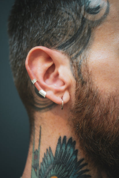 Double Shield Ear Cuff Set of 2, Sterling Silver