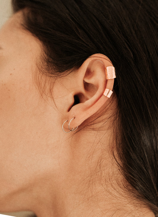 Double Shield Ear Cuff Set of 2, 14K Rose Gold Fill
