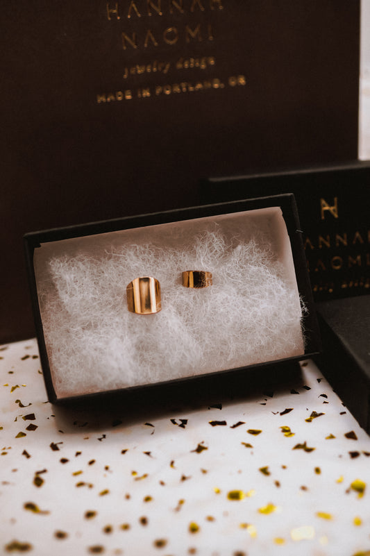 Double Shield Ear Cuff Set of 2, 14K Rose Gold Fill