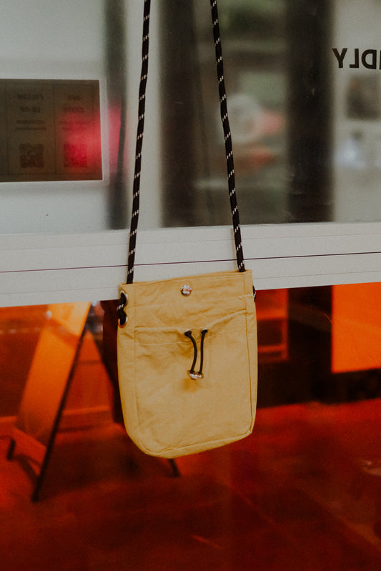 Tan Small Drawstring Bag