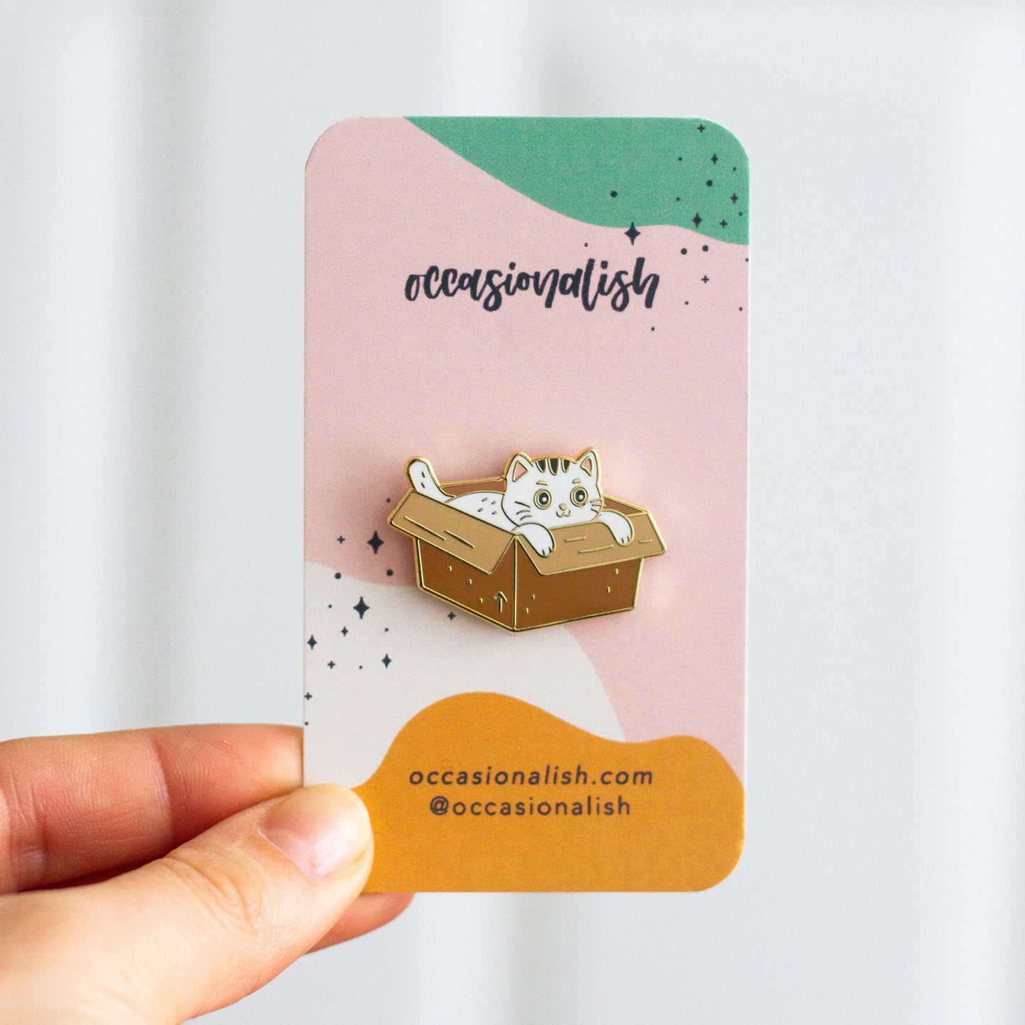 Box Cat Enamel Pin