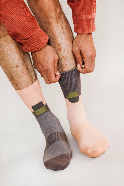 Men's Color Block Crew Socks