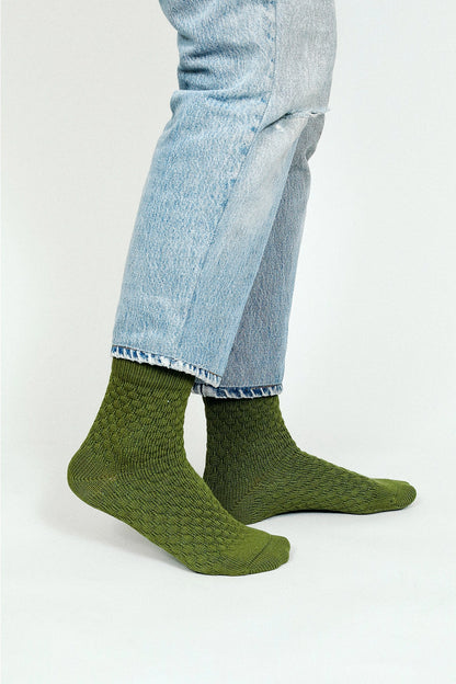 Green Knit Ankle Socks