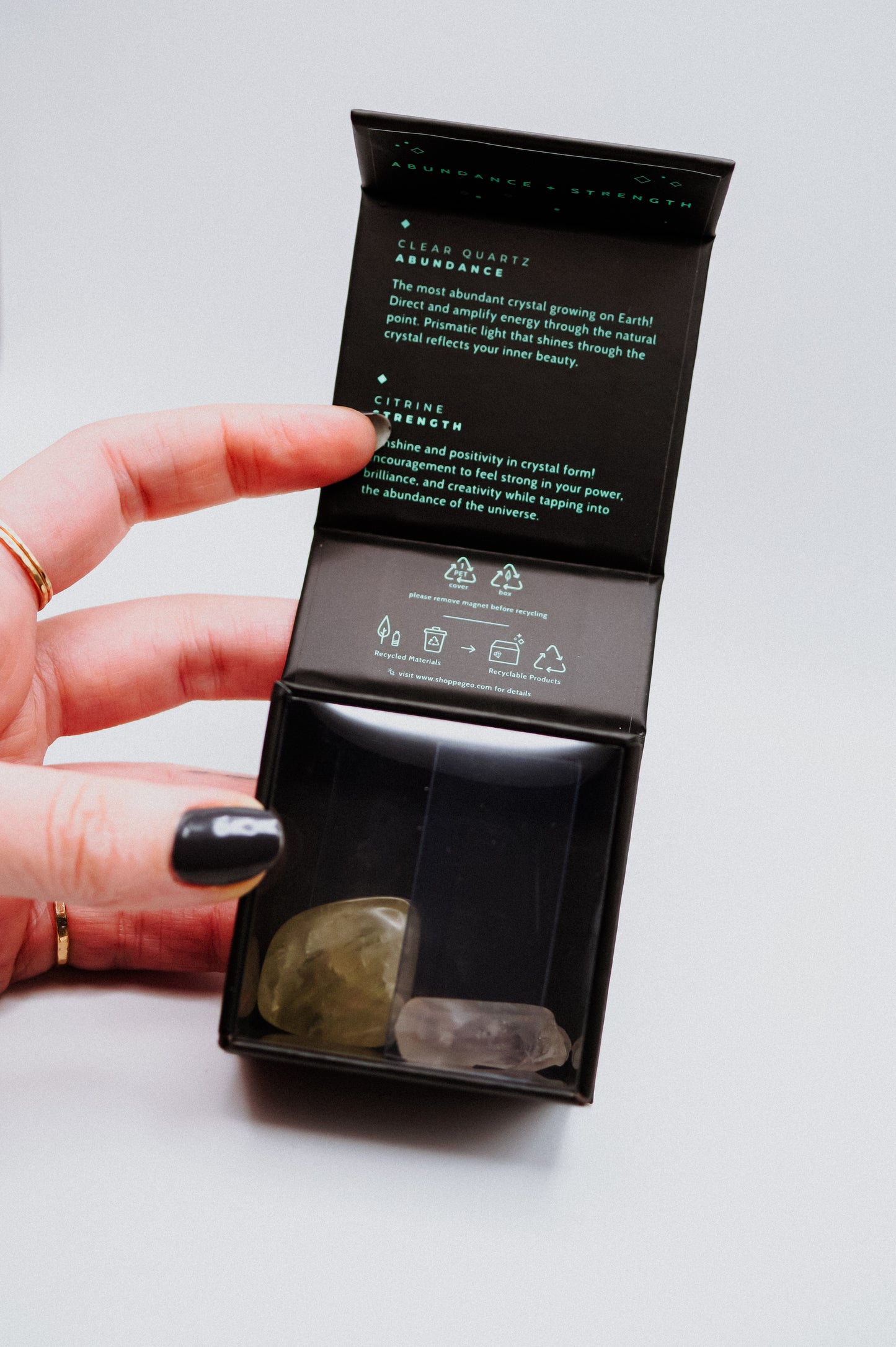 Abundance + Strength Mini Quartz and Citrine Crystal Set