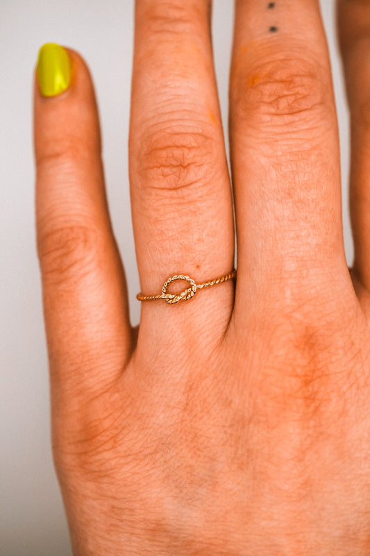 Twist Open Knot Ring, Solid 14K Gold