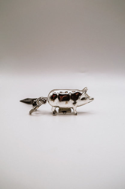 Metal Pig Tape Measure Keychain