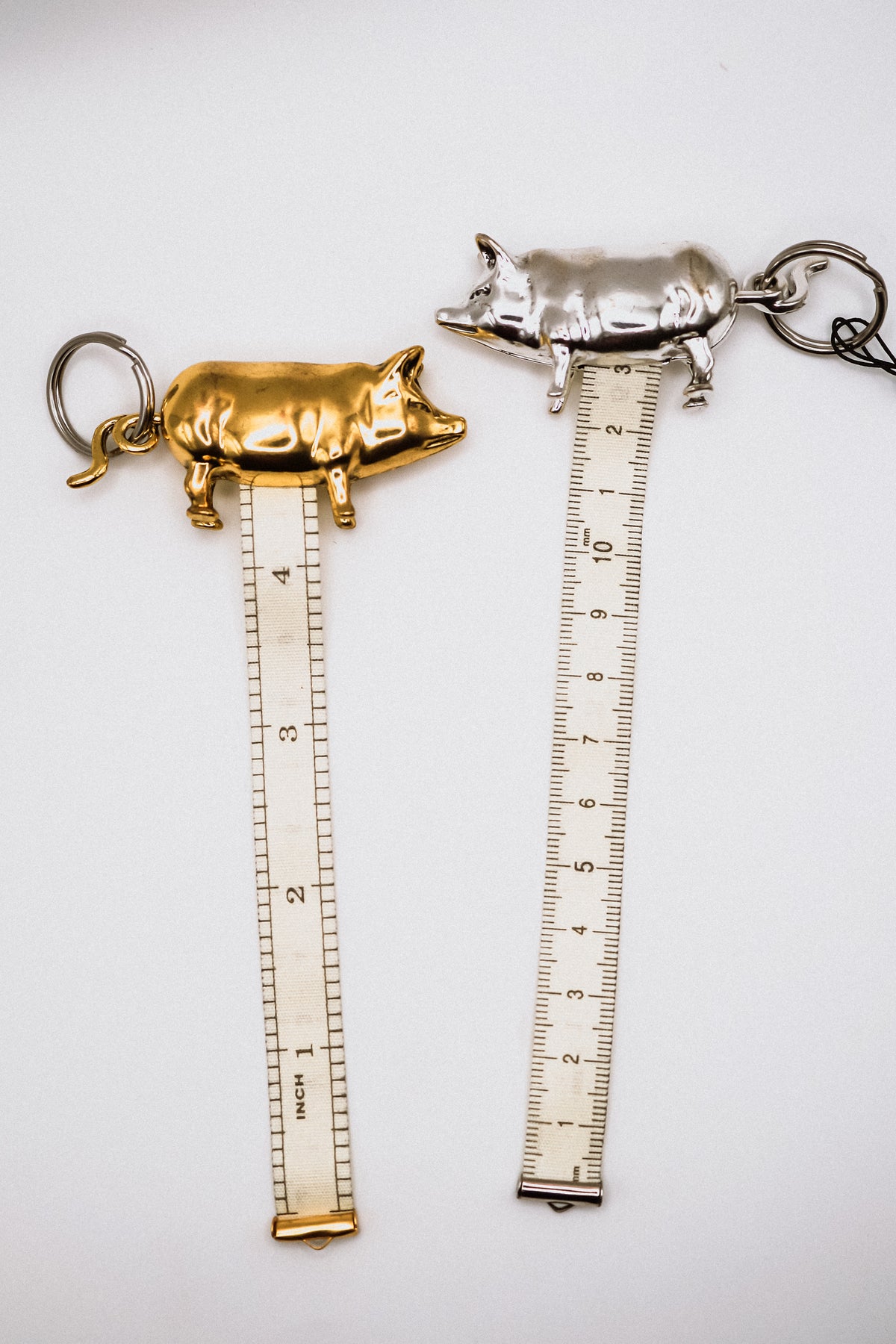Metal Pig Tape Measure Keychain