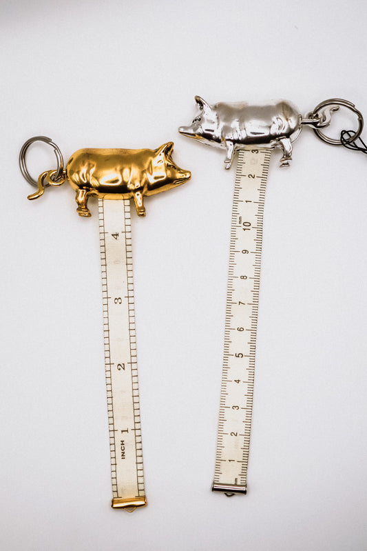 Metal Pig Tape Measure Keychain