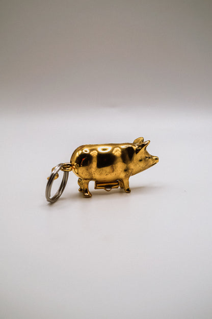 Metal Pig Tape Measure Keychain