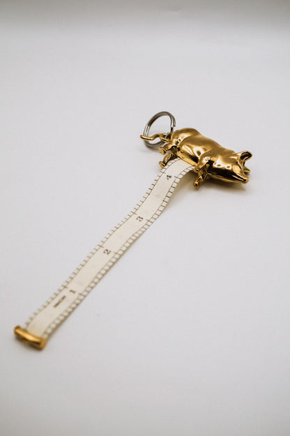 Metal Pig Tape Measure Keychain