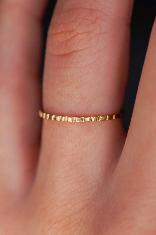 Half Lined Ring, 14K Gold Fill