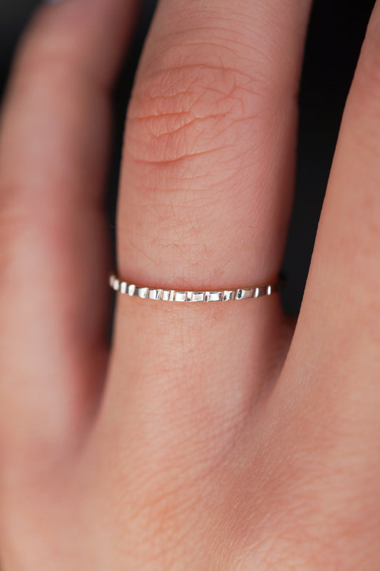 Half Lined Ring, Sterling Silver