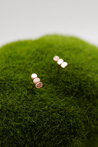 Hammered Bead Stud Earrings, 14K Gold Fill, Rose Gold Fill or Sterling Silver