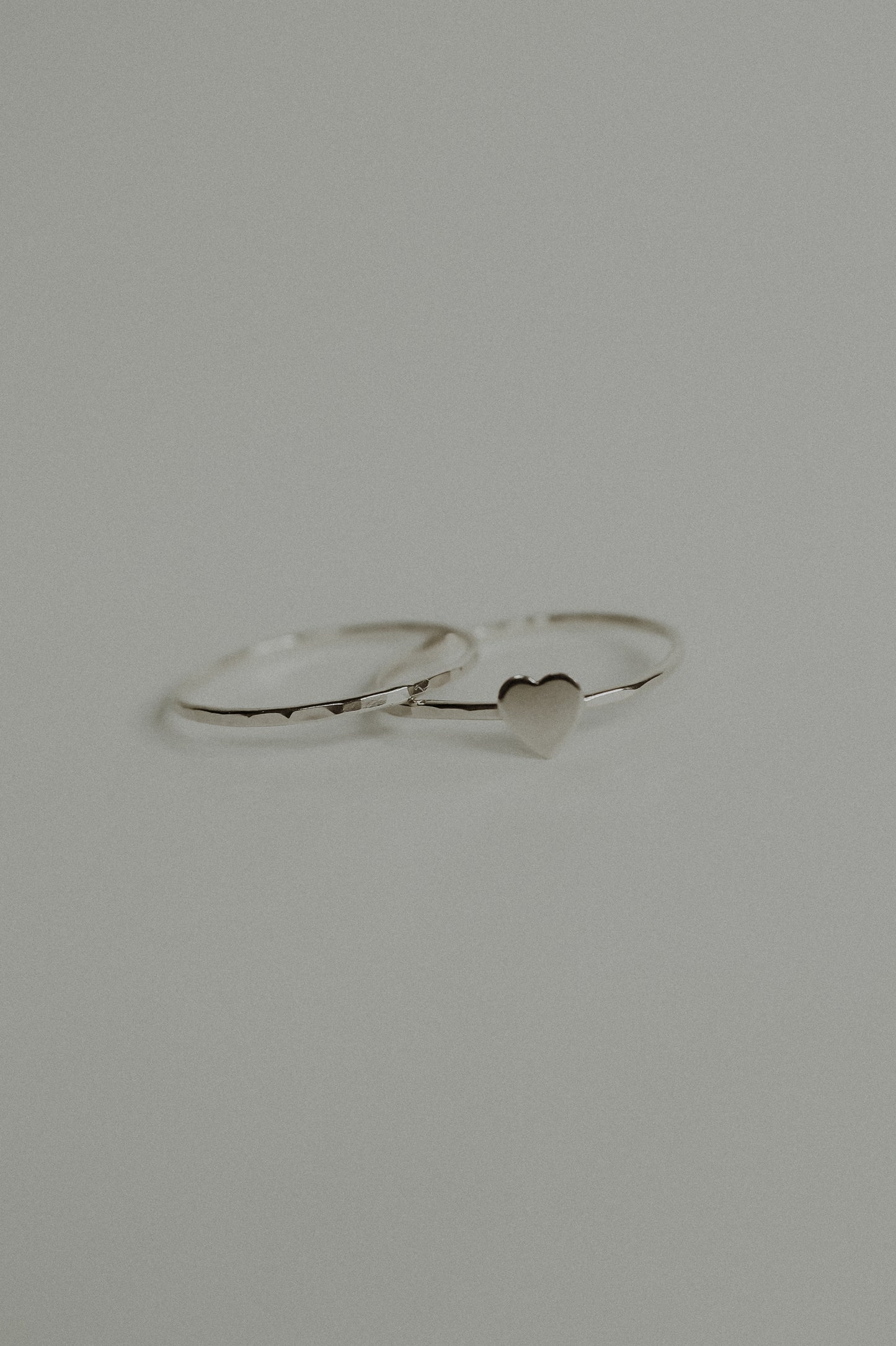 Heart Set of 2 Stacking Rings, Sterling Silver