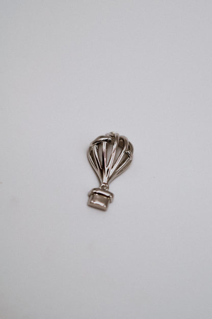 Hot Air Balloon Charm, Sterling Silver