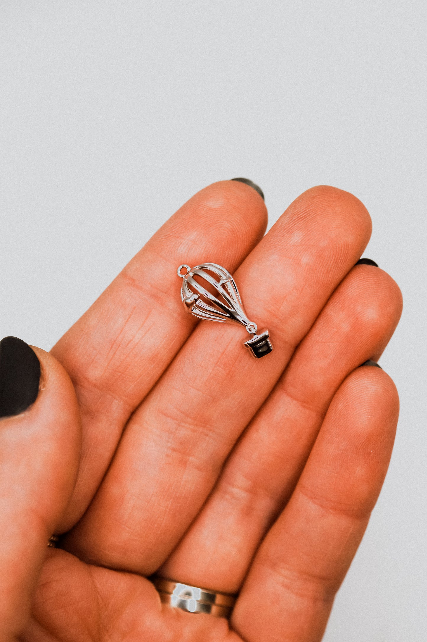 Hot Air Balloon Charm, Sterling Silver