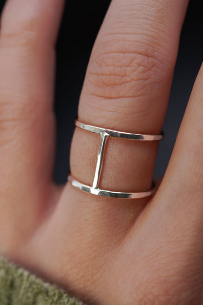 Large Cage Ring, Sterling Silver