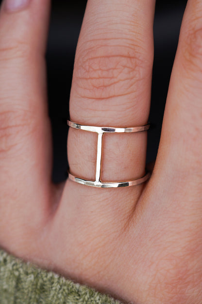 Large Cage Ring, Sterling Silver